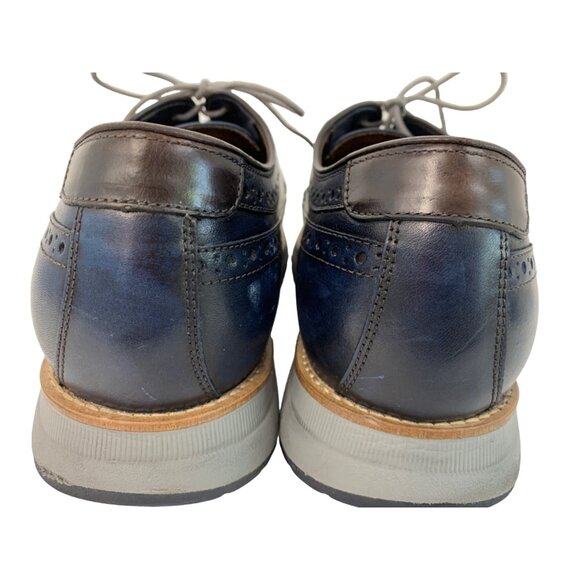 Johnston & Murphy Vaughn Full Grain Leather Wingtip Oxford Shoes Navy Size 10M - Picture 10 of 10